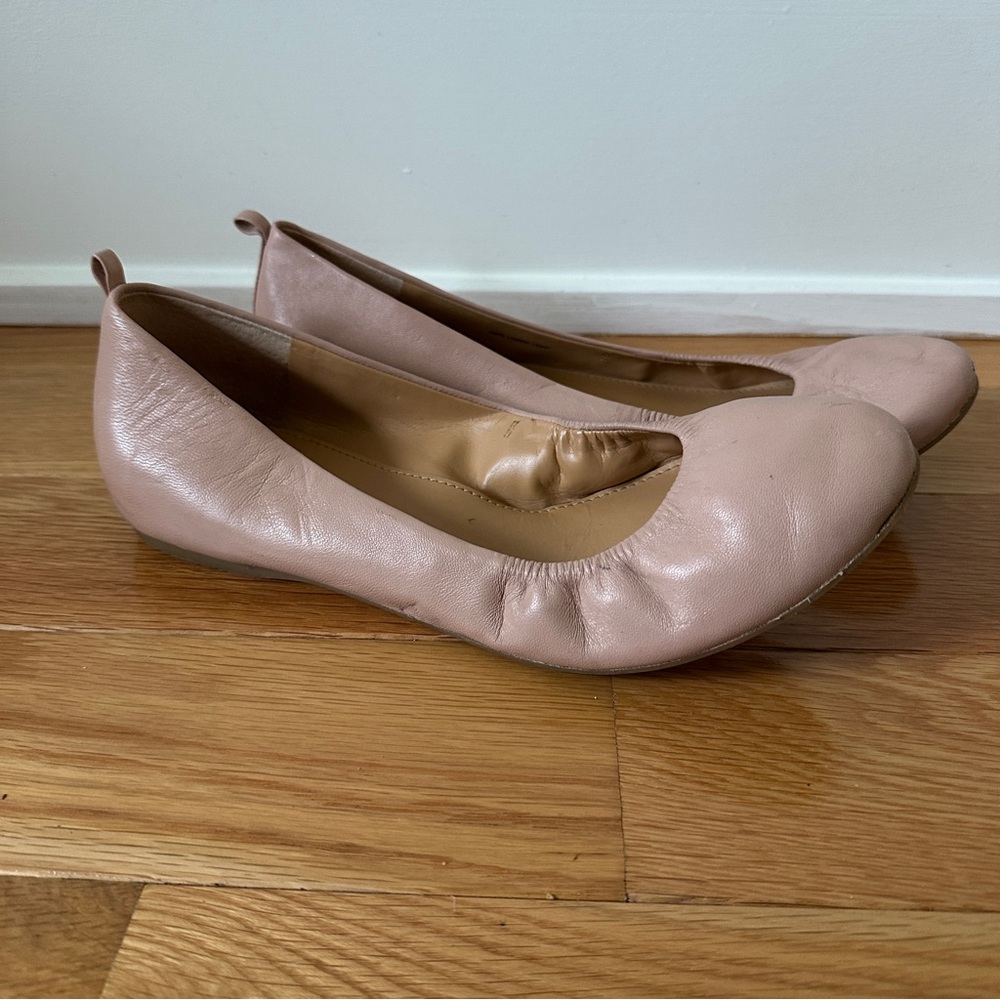 J. Crew Women's Leather Ballet Flats in Pale Pink